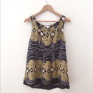 cabi silk grapes and chains blouse